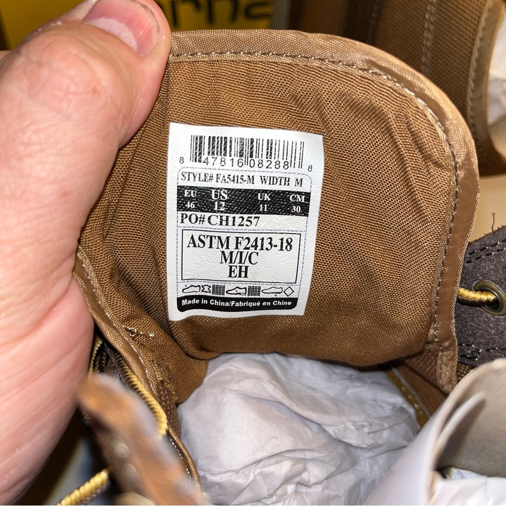 New Carhartt Men's Force Lightweight Composite Toe Work Boot FA5415-M Men Sz 12 - Picture 11 of 11